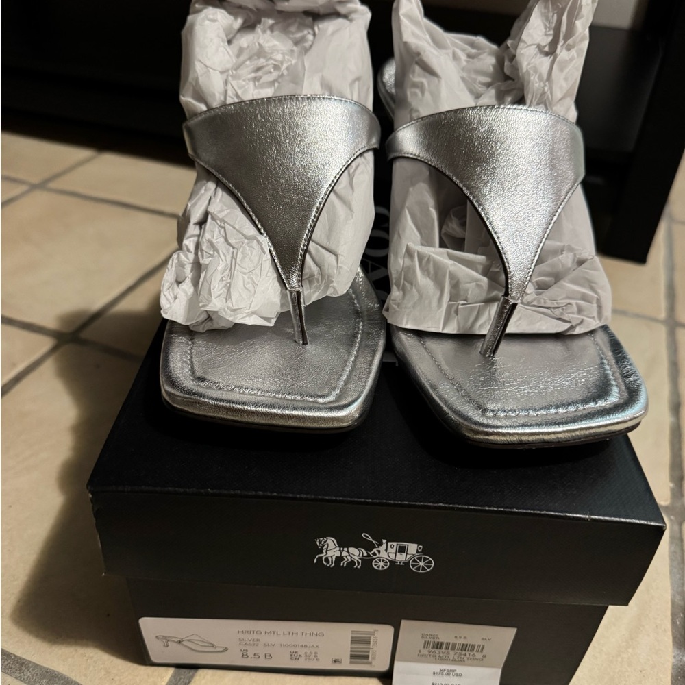 Coach Metallic Silver Women's Sandals